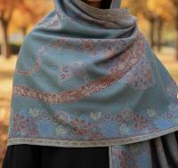 Soft Pashmina Shawl & Scarf for Women, Jacquard Brocade, Shawl, Sarong or Head Wraps