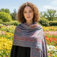 Soft Pashmina Shawl & Scarf for Women, Jacquard Brocade, Shawl, Sarong or Head Wraps