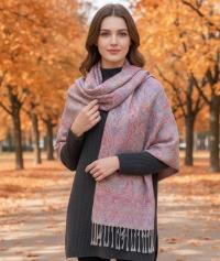 Soft Pashmina Shawl & Scarf for Women, Jacquard Brocade, Shawl, Sarong or Head Wraps