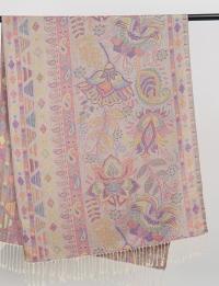 Soft Pashmina Shawl & Scarf for Women, Jacquard Brocade, Shawl, Sarong or Head Wraps