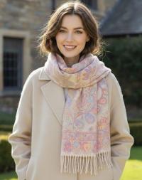 Reversible Soft Pashmina Shawl & Scarf for Women, Jacquard Brocade, Shawl, Sarong or Head Wraps