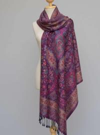 Soft Pashmina Shawl & Scarf for Women, Jacquard Brocade, Shawl, Sarong or Head Wraps