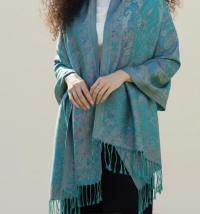 Reversible Soft Pashmina Shawl & Scarf for Women, Jacquard Brocade, Shawl, Sarong or Head Wraps