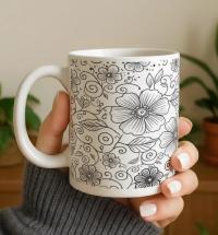 Floral Cups -  Large and Small Ceramic Mugs