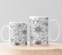 Floral Cups -  Large and Small Ceramic Mugs