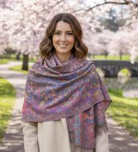 Soft Pashmina Shawl & Scarf for Women, Jacquard Brocade, Shawl, Sarong or Head Wraps