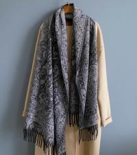 Reversible Soft Pashmina Shawl & Scarf for Women, Jacquard Brocade, Shawl, Sarong or Head Wraps