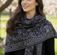 Reversible Soft Pashmina Shawl & Scarf for Women, Jacquard Brocade, Shawl, Sarong or Head Wraps