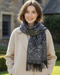 Reversible Soft Pashmina Shawl & Scarf for Women, Jacquard Brocade, Shawl, Sarong or Head Wraps