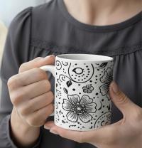 Floral Cups -  Large and Small Ceramic Mugs