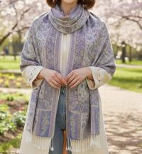 Soft Pashmina Shawl & Scarf for Women, Jacquard Brocade, Shawl, Sarong or Head Wraps