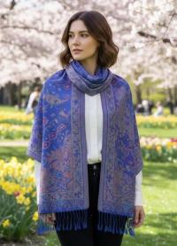 Reversible Soft Pashmina Shawl & Scarf for Women, Jacquard Brocade, Shawl, Sarong or Head Wraps