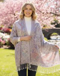 Reversible Soft Pashmina Shawl & Scarf for Women, Jacquard Brocade, Shawl, Sarong or Head Wraps