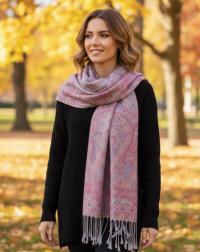 Soft Pashmina Shawl & Scarf for Women, Jacquard Brocade, Shawl, Sarong or Head Wraps