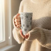 Latte 17oz Ceramic Mug - Coffee or Tea Cup, Extra Tall