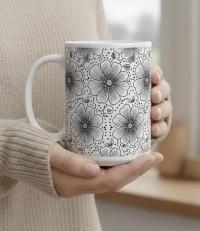 Floral Cups -  Large and Small Ceramic Mugs