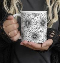 Floral Cups -  Large and Small Ceramic Mugs
