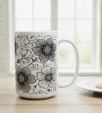 Floral Cups -  Large and Small Ceramic Mugs