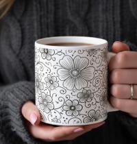 Floral Cups -  Large and Small Ceramic Mugs