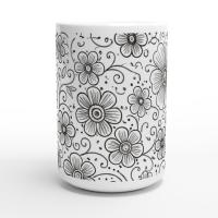 Floral Cups -  Large and Small Ceramic Mugs