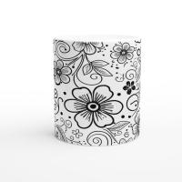 Floral Cups -  Large and Small Ceramic Mugs