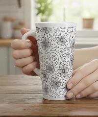 Latte 17oz Ceramic Mug - Coffee or Tea Cup, Extra Tall