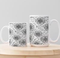 Floral Cups -  Large and Small Ceramic Mugs