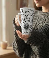 Latte 17oz Ceramic Mug - Coffee or Tea Cup, Extra Tall