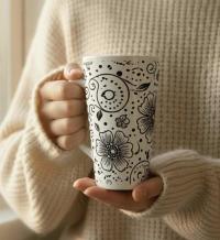 Latte 17oz Ceramic Mug - Coffee or Tea Cup, Extra Tall