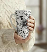 Latte 17oz Ceramic Mug - Coffee or Tea Cup, Extra Tall