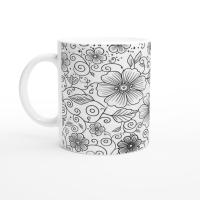 Floral Cups -  Large and Small Ceramic Mugs