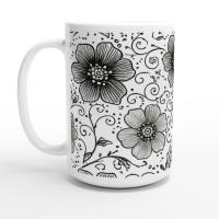 Floral Cups -  Large and Small Ceramic Mugs