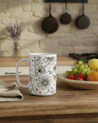 Floral Cups -  Large and Small Ceramic Mugs