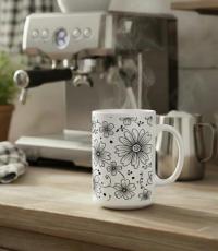 Floral Cups -  Large and Small Ceramic Mugs