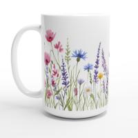 Set of Big Mugs, Floral Cup Set, 15 oz