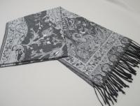Reversible Soft Pashmina Shawl & Scarf for Women, Jacquard Brocade, Shawl, Sarong or Head Wraps
