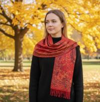 Reversible Soft Pashmina Shawl & Scarf for Women, Jacquard Brocade, Shawl, Sarong or Head Wraps