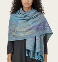 Soft Pashmina Shawl & Scarf for Women, Jacquard Brocade, Shawl, Sarong or Head Wraps