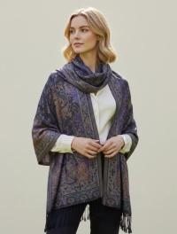 Reversible Soft Pashmina Shawl & Scarf for Women, Jacquard Brocade, Shawl, Sarong or Head Wraps