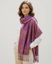 Reversible Soft Pashmina Shawl & Scarf for Women, Jacquard Brocade, Shawl, Sarong or Head Wraps