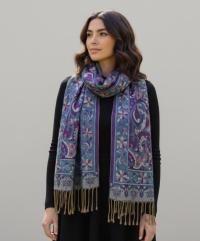 Reversible Soft Pashmina Shawl & Scarf for Women, Jacquard Brocade, Shawl, Sarong or Head Wraps