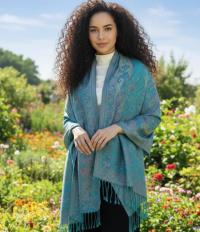 Reversible Soft Pashmina Shawl & Scarf for Women, Jacquard Brocade, Shawl, Sarong or Head Wraps