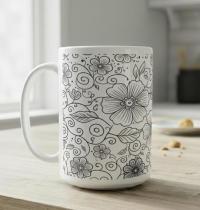 Floral Cups -  Large and Small Ceramic Mugs