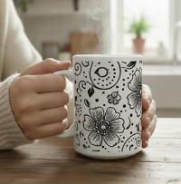 Floral Cups -  Large and Small Ceramic Mugs