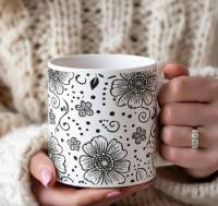 Floral Cups -  Large and Small Ceramic Mugs