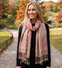 Reversible Soft Pashmina Shawl & Scarf for Women, Jacquard Brocade, Shawl, Sarong or Head Wraps
