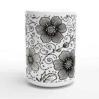 Floral Cups -  Large and Small Ceramic Mugs