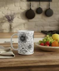 Floral Cups -  Large and Small Ceramic Mugs