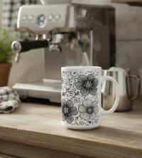 Floral Cups -  Large and Small Ceramic Mugs