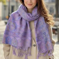 Reversible Soft Pashmina Shawl & Scarf for Women, Jacquard Brocade, Shawl, Sarong or Head Wraps